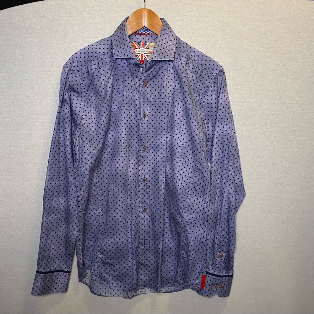 7 Downie Street Men’s Dress Shirt with Contrast Cuffs Size 4 (Medium) 16 Neck